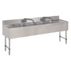 image of Advance Tabco SLB-84C 96" Underbar Sink Units, 4 Compartment with 2 Drainboards