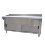 image of Advance Tabco STU-4-DR 62" Solid Top Table with Cabinet Base and Sliding Doors