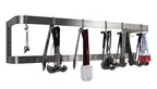 image of Advance Tabco SW-120, 120" Stainless Steel Double Bar Wall Mounted Pot Rack w/ 18 Double Prong Hooks