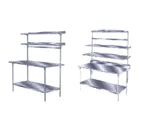image of Advance Tabco SWT-108, 108" Stainless Steel Table Mounted Pot Rack / Utensil Rack w/ 18 Hooks, Semi-Circular