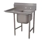 image of Advance Tabco T9-1-24-18L-X 40" One Compartment Sink, 16"W x 20"L Bowl With Left-Hand Drainboards