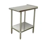 image of Advance Tabco TFMSU-182 18" Open Base Work Table Open with Undershelf / Upturn