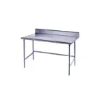 image of Advance Tabco TSKG-362 24" Open Base Work Table, Stainless Steel Base / 5" Backsplash