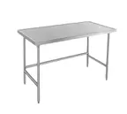 image of Advance Tabco TVLG-243 36" Open Base Galvanized Work Table with Side & Rear Crossrails, Flat Top