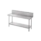 image of Advance Tabco VKG-362 24" Open Base Work Table, Galvanized Base / 10" Backsplash