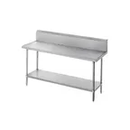image of Advance Tabco VKS-362 24" Open Base Work Table, Stainless Steel Base / 10" Backsplash