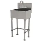 image of Advance Tabco WSS-14-21-FM-F 18" Freestanding Hand Sink with Faucet - 16 gauge