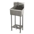image of Advance Tabco WSS-14-21FV-FM 18" Freestanding Hand Sink without Faucet-Single Foot Valve/16 gauge
