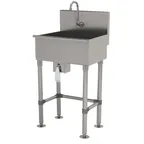 image of Advance Tabco WSS-14-21KV-FM 18" Freestanding Hand Sink w/Hands Free Faucet-Single Knee Valve/16 g