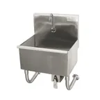 image of Advance Tabco WSS-14-21KV 18" Freestanding Hand Sink without Faucet-Single Knee Valve/16 gauge