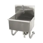image of Advance Tabco WSS-16-25KV 22" Wall Mounted Hand Sink without Faucet-Single Knee Valve/16 gauge
