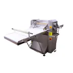 image of American Eagle AE-DS650B-SS Premıum Serıes Floor Model Reversible Dough Sheeter with Removable Tables, Dıgıtal Gauge 25.5" W X 110"L Conveyor Belts
