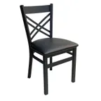 image of AAA Furniture Wholesale 310 BVS Indoor Side Chair with Upholstered Seat, Black