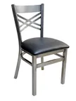 image of AAA Furniture Wholesale 310/CLEAR COAT BVS Indoor Side Chair with Upholstered Seat, Black