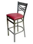 image of AAA Furniture Wholesale 310BS/CLEAR COAT GR5 Bar Stool – Crossback, Upholstered Seat, Grade 5 Vinyl