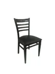 image of AAA Furniture Wholesale 311/WN BVS Indoor Side Chair with Upholstered Seat, Black