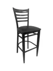 image of AAA Furniture Wholesale 311BS/WN GR4 Barstool – Vertical Metal Back, Upholstered Seat, Grade 4 Metal Frame