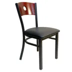 image of AAA Furniture Wholesale 315/CIRCLE BVS Indoor Side Chair with Wood Back and Upholstered Seat, Black