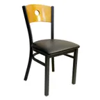 image of AAA Furniture Wholesale 315/CIRCLE GR4 Indoor Side Chair with Wood Back and Upholstered Seat, Black