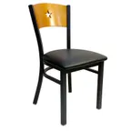 image of AAA Furniture Wholesale 315/STAR GR4 Indoor Side Chair with Wood Back and Upholstered Seat, Black