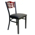 image of AAA Furniture Wholesale 315A BVS Indoor Side Chair with Wood Back and Upholstered Seat, Black