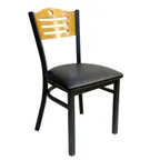 image of AAA Furniture Wholesale 315A GR4 Indoor Side Chair with Wood Back and Upholstered Seat, Black