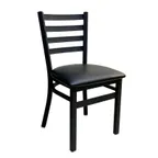 image of AAA Furniture Wholesale 316 BVS Indoor Side Chair with Ladder Back and Upholstered Seat, Black