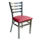 image of AAA Furniture Wholesale 316/CLEAR COAT GR4 Indoor Side Chair with Ladder Back and Upholstered Seat