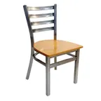 image of AAA Furniture Wholesale 316/CLEAR COAT WS Indoor Side Chair with Ladder Back