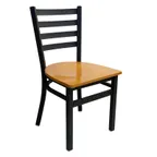 image of AAA Furniture Wholesale 316 WS Indoor Side Chair with Ladder Back, Black