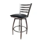 image of AAA Furniture Wholesale 316BS/CC/SW WS Swivel Bar Stool, Ladder Back, Wood Seat, Metal Frame, Armless, QuickShip