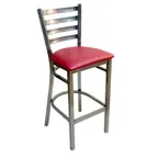 image of AAA Furniture Wholesale 316BS/CLEAR COAT GR4 Bar Stool – Ladder Back, Upholstered Seat, Footrest, COM/Grade 4