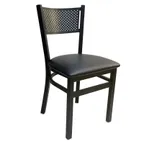 image of AAA Furniture Wholesale 317 BVS-BLK Indoor Side Chair with Upholstered Seat, Black