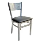image of AAA Furniture Wholesale 317 BVS-SLV Indoor Side Chair with Upholstered Seat, Black