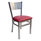 image of AAA Furniture Wholesale 317 GR4-SLV Indoor Side Chair with Upholstered Seat