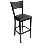 image of AAA Furniture Wholesale 317BS BVS-BLK Bar Stool – Mesh Back, Upholstered Seat, Black Vinyl Metal Frame