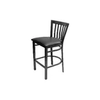 image of AAA Furniture Wholesale 327BS/BLK BVS Side Barstool – 5‑Slat Metal Frame, Matte Black, Vinyl Seat, Armless