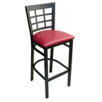 image of AAA Furniture Wholesale 328BS GR4 Bar Stool – Upholstered Seat, Metal Grid Back, Matte Black, COM/Grade 4
