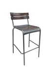 image of AAA Furniture Wholesale 329BS - Side Barstool, Galvanized Metal & Wood Back, Armless, Indoor, Quick Ship