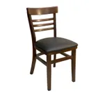 image of AAA Furniture Wholesale 412 GR4 Indoor Side Chair with Ladder Back and Upholstered Seat