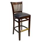 image of AAA Furniture 422BS GR4 Bar Stool – 5‑Slat Wood Back, Upholstered Seat, Cherry Finish, Foot Cover, COM/Grade 4