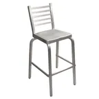 image of AAA Furniture Wholesale 805A-BS Aluminum Outdoor Bar Stool with Ladder Back, Brushed Finish, Armless, Quick Ship