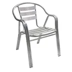 image of AAA Furniture Wholesale AL-C/AL Aluminum Outdoor Arm Chair with Ladder Back & Seat, Aluminum Frame