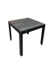 image of AAA Furniture Wholesale FB-WN3030 Square Teakwood Simulation Outdoor Restaurant Table, 30x30, Walnut Finish, Aluminum Border