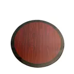 image of AAA Furniture Wholesale RMWT36R Round Resin Table Top, 36" Dia., Mahogany Finish Inlay, Walnut Edge