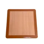 image of AAA Furniture Wholesale RNOT3030 Square Resin Table Top, 30" x 30", Dual Color, Natural Finish Inlay, Oak Finish Edge