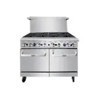 image of Atosa USA AGR-8B-NG 48" Gas Restaurant Range w/ (8) Open Burners & (2) Ovens, 304.000 BTU