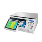 image of Alfa International ALP1-30 CAS Scale, 30 lb @ .01 lb, 10"x14" Stainless Steel Platter, 4k PLU, Label Printing