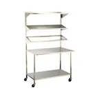 image of Alluserv SS48 Stainless Steel Patient Tray Starter Station w/ 3 overshelves - 44"L x 30"