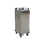 image of Alluserv ST1DPT2T14 Stainless Steel 14 Tray Pass-Thru Stealth Meal Delivery Cart w/ 1 Compartment